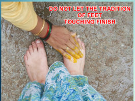 DO NOT LET THE TRADITION OF FEET TOUCHING FINISH