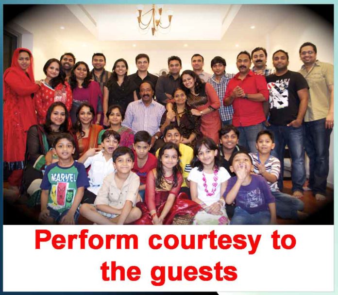 Perform courtesy to the guests - sachi shiksha