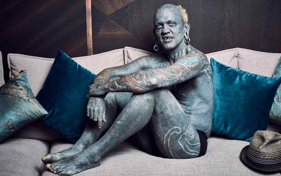 Most Tattooed Man - over 1,000 Hours of Body Modification - Sachi Shiksha