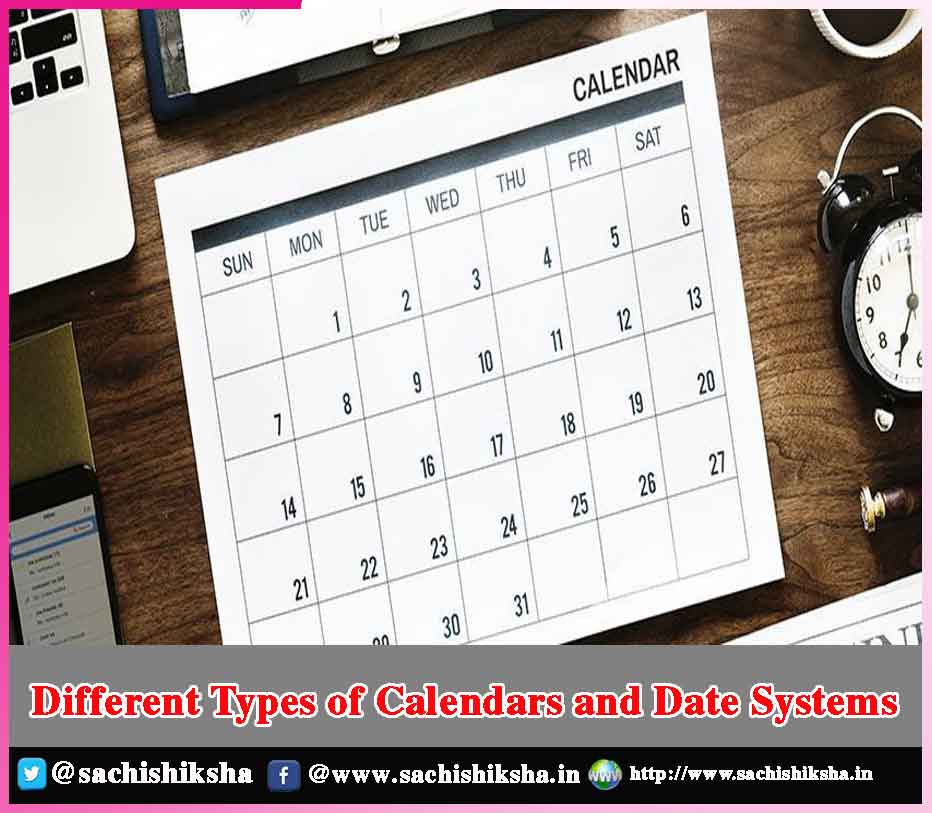 Different Types Of Calendars And Date Systems