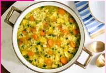 Vegetable Rice Soup - sachi shiksha