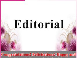 Congratulations! Felicitations! Happy and Blessed January! -Editorial