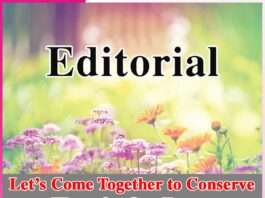 Editorial Let’s Come Together to Conserve Water for Our Future